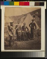 Group of the 71st Regiment with colour sergeant