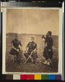 [Two French officers, seated, and Zouave, [Two French officers, seated, and Zouave,